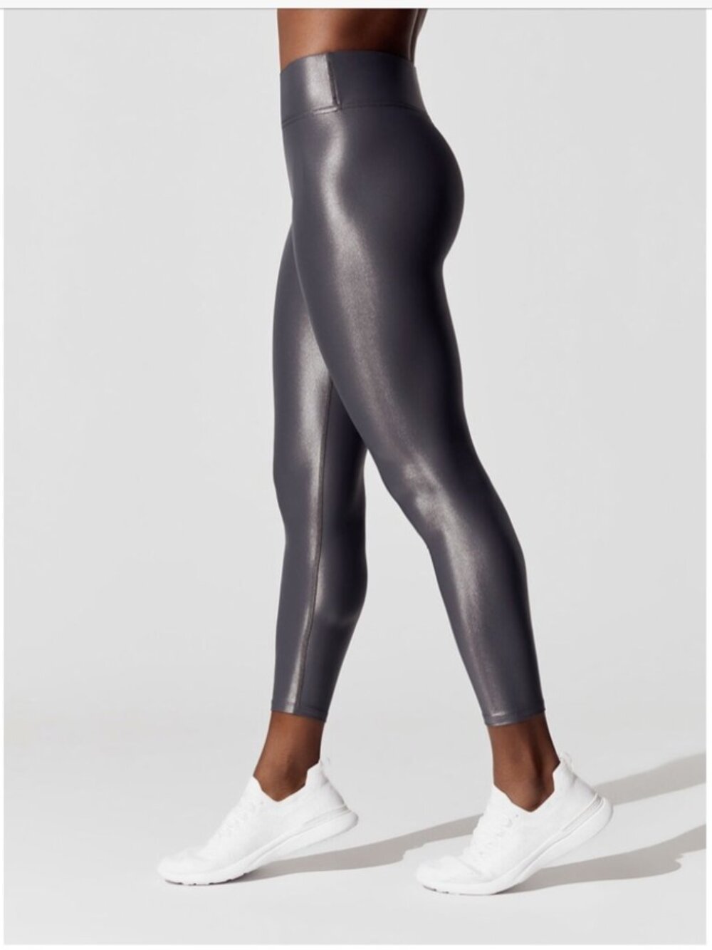 Carbon38 Takara Shine Regular Waist Legging Charcoal Grey Large Ankle Length